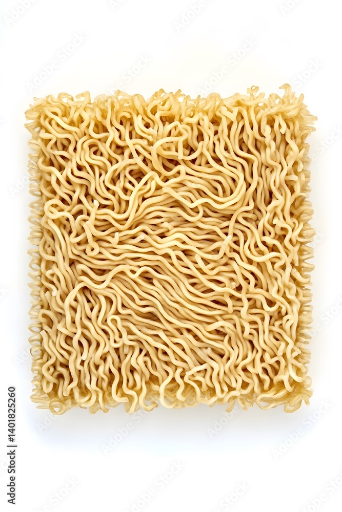Uncooked Instant Noodles Block Close Up Texture Uncooked Instant Noodles Block Close Up Texture
