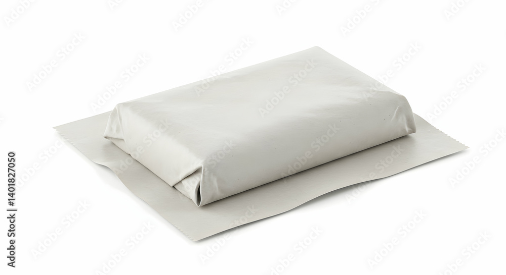 Wrapped Butter Block On White Background Wrapped Butter Block On White Background