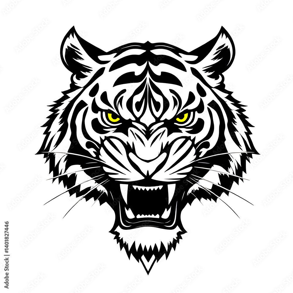Tigers Head Vector Black and White Tigers Head Vector Black and White