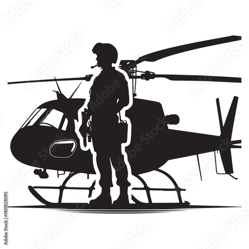 helicopter silhouette vector