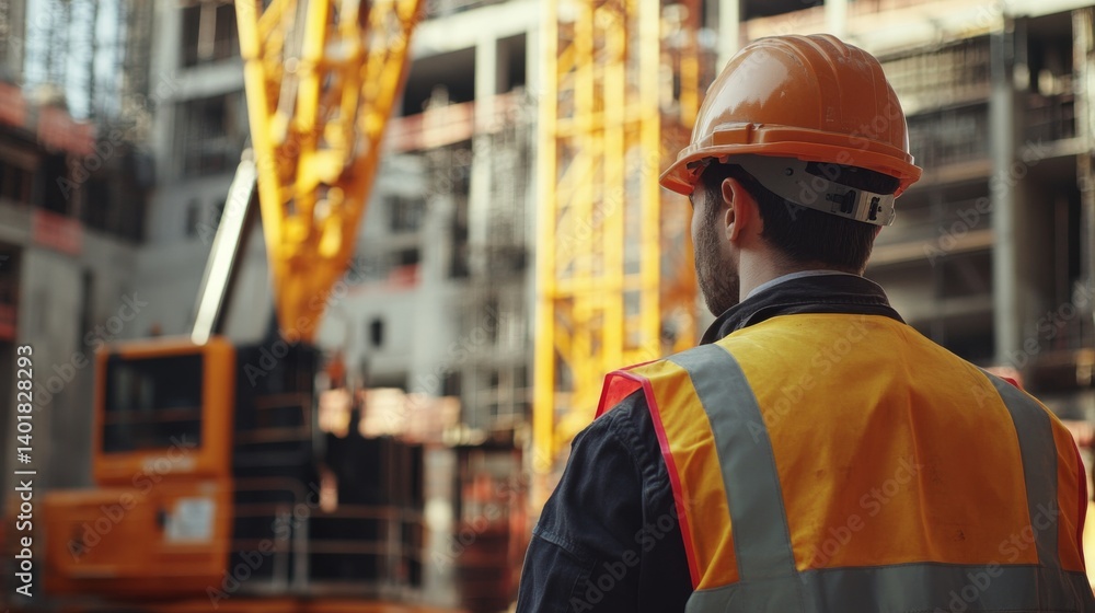 Crane operator controlling heavy loads at a bustling construction site. Featuring precision and focus Crane operator controlling heavy loads at a bustling construction site. Featuring precision and focus
