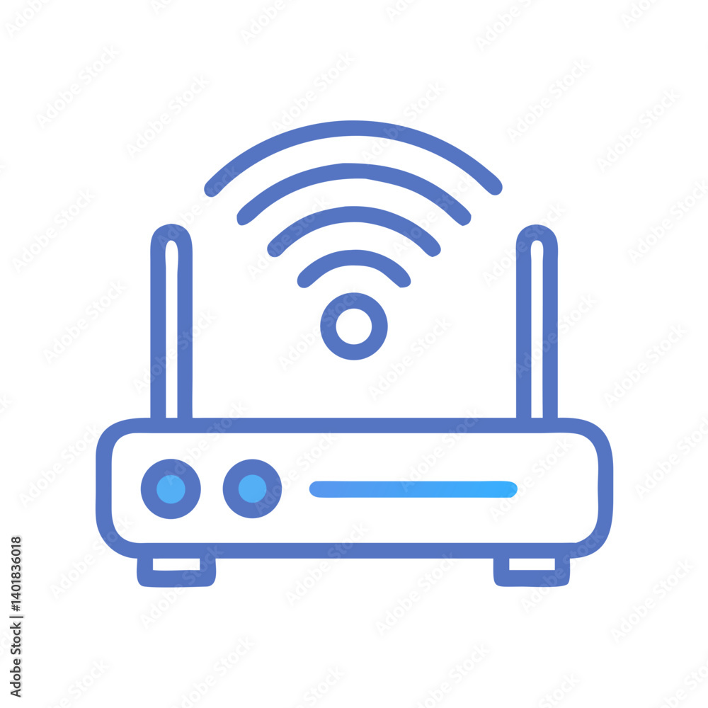 Wi-Fi Router with Signal Waves Icon Design Wi-Fi Router with Signal Waves Icon Design