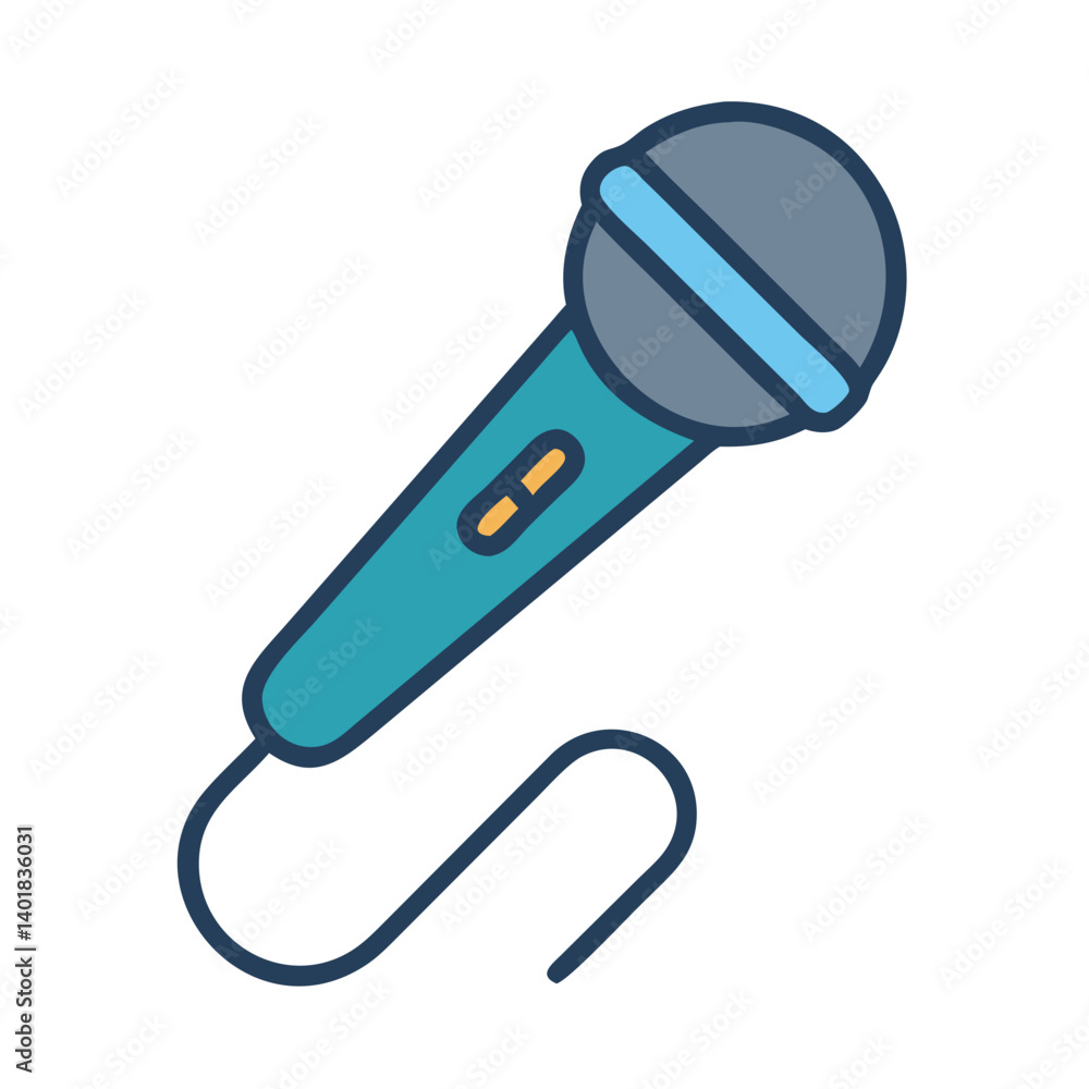 Wired Microphone for Audio Input Icon Design Wired Microphone for Audio Input Icon Design