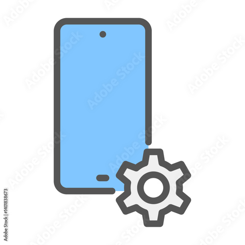 smartphone service filled outline icon. smartphone repair color line illustration.