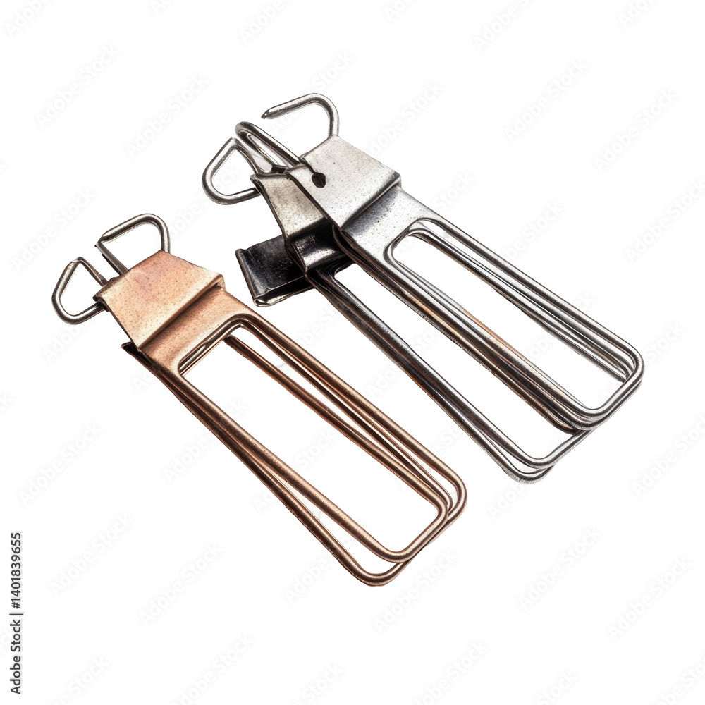 Assorted Binder Clips on transparent background Assorted Binder Clips on transparent background