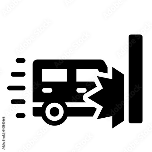 crash impact glyph icon from fast wall collision