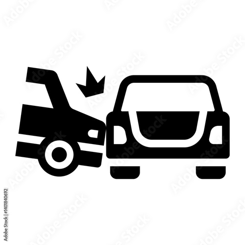 side crash glyph icon from t bone car impact