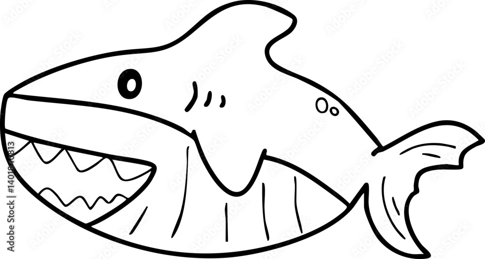 Obraz premium Aquatic animals, Sea animals, Summer, Illustration, Vector, Coloring book