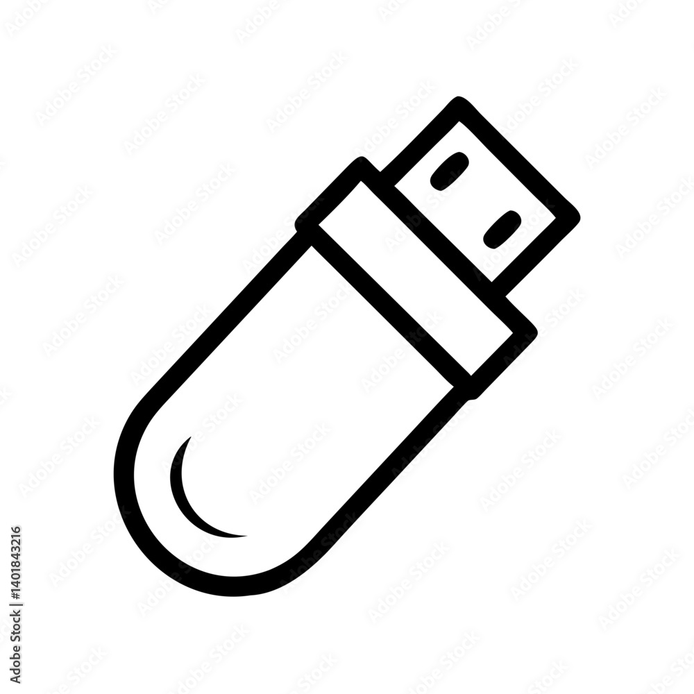 USB Flash Drive with Rounded Body Icon Design USB Flash Drive with Rounded Body Icon Design