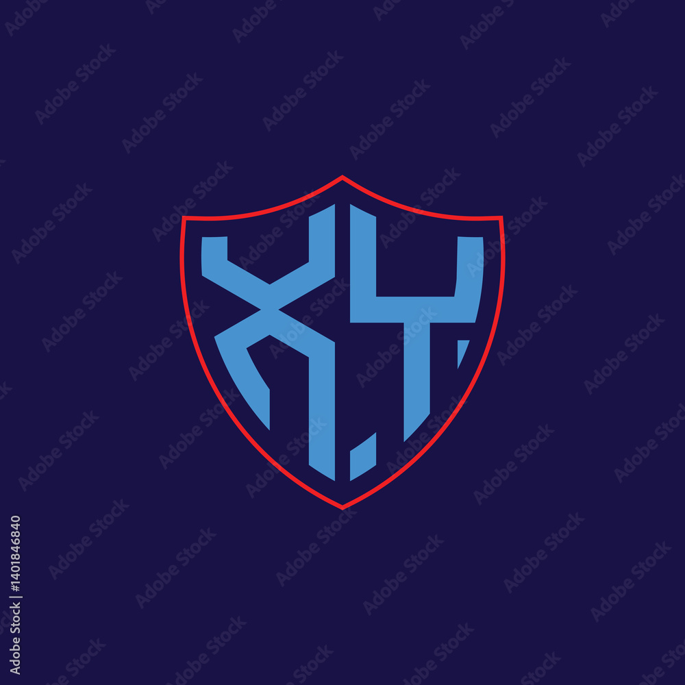 Corporate Shield Logo with Letter Combination Corporate Shield Logo with Letter Combination