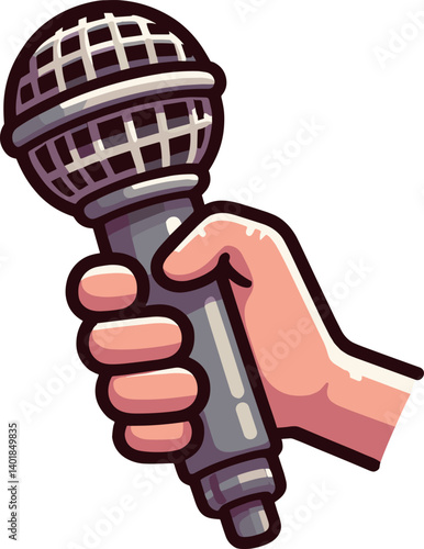 ハンドマイクを持つ手のイラスト
