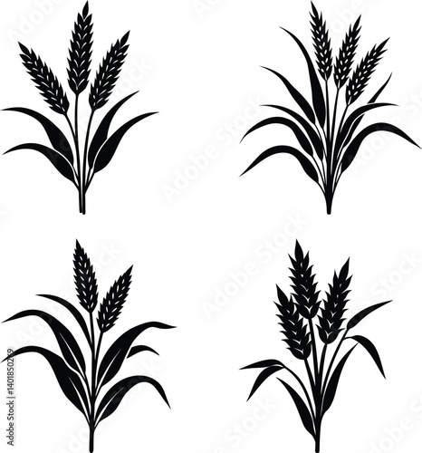 Millet silhouette vector
