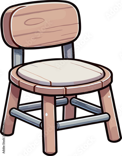 シンプルな木製の椅子のイラスト
