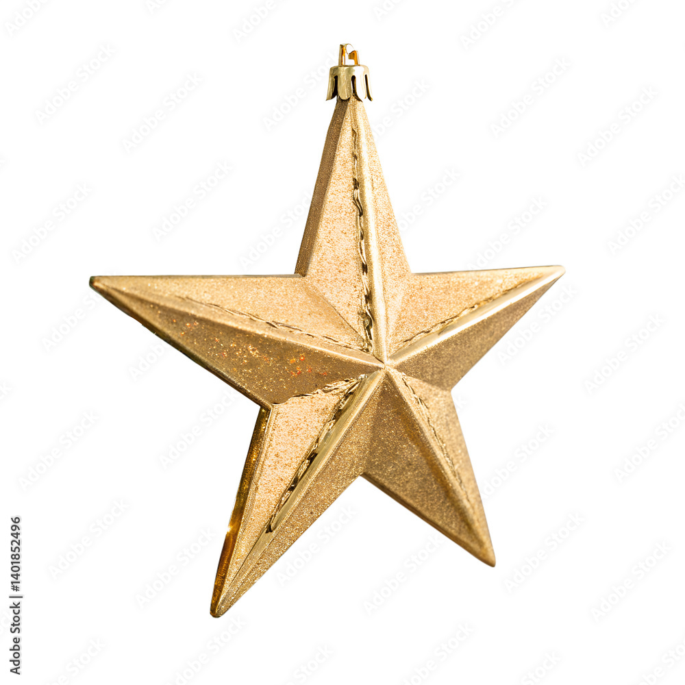 Christmas gold star on white background Christmas gold star on white background