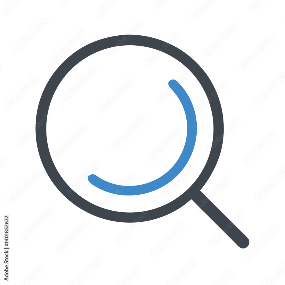 Magnifying Glass Search Icon Design With Blue Highlight On Black Background Magnifying Glass Search Icon Design With Blue Highlight On Black Background