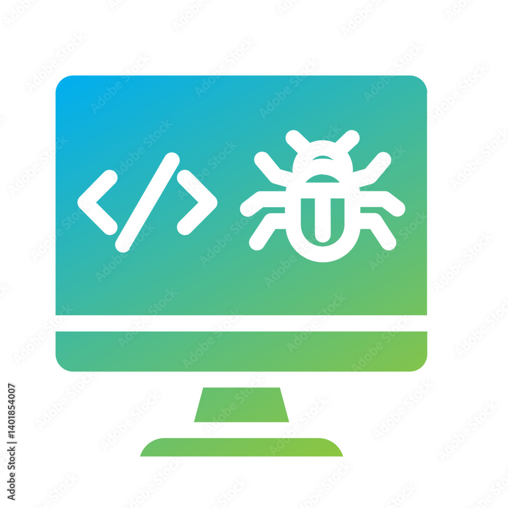 A bug detection icon indicating debugging or code testing. A bug detection icon indicating debugging or code testing.