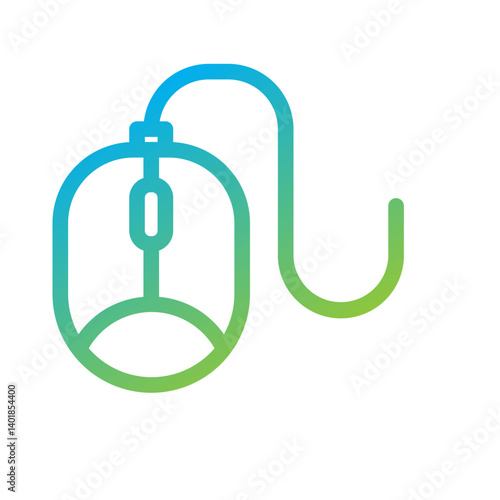 A wired computer mouse for navigation and control.