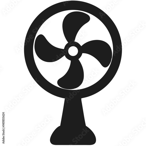 Simple Black Table Fan Vector Illustration For Summer Design Projects