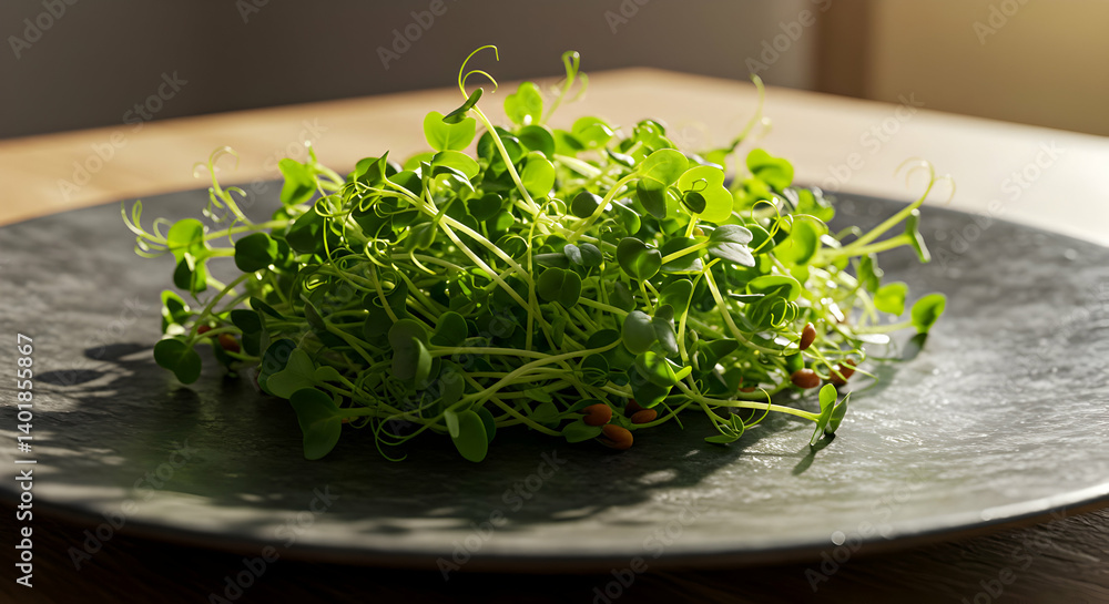 Fresh Microgreens On A Plate