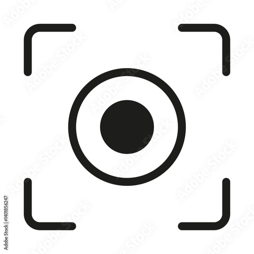 A scanning icon focusing on a target or object for detection.