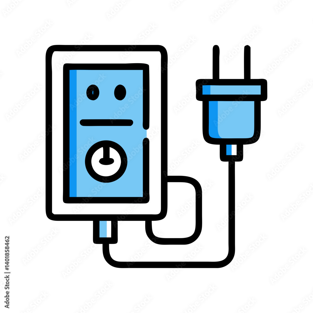 Electric Panel with Plug Connector Icon Design Electric Panel with Plug Connector Icon Design