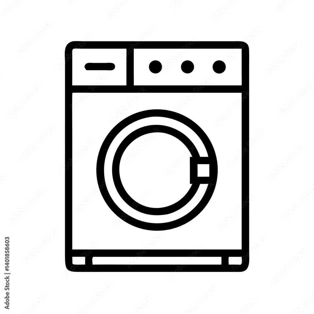 Laundry Washer with Round Door Icon Design Laundry Washer with Round Door Icon Design