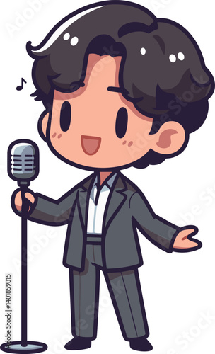 韓流歌手のイラスト
