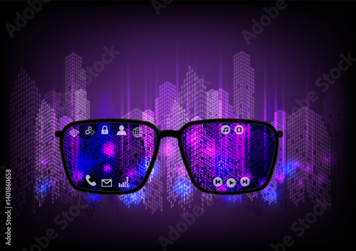 AR glasses on building