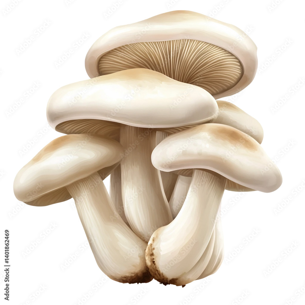 White beech mushrooms, Shimeji mushroom, Edible mushroom isolate. White beech mushrooms, Shimeji mushroom, Edible mushroom isolate.