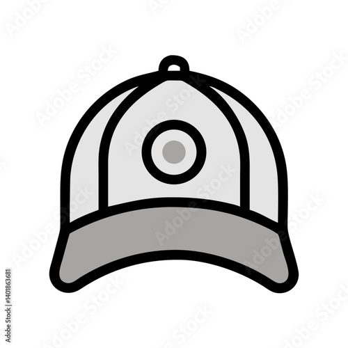 Baseball Cap with Circular Emblem Icon Design