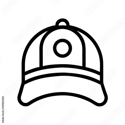 Baseball Cap with Circular Emblem Icon Design