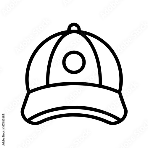 Baseball Cap with Circular Emblem Icon Design