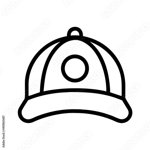 Baseball Cap with Circular Emblem Icon Design