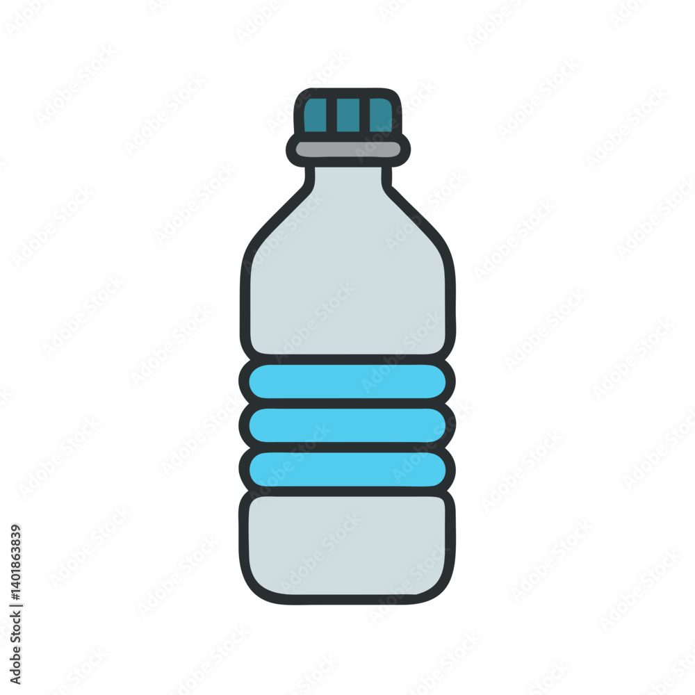 Plastic Water Bottle with Cap Icon Design Plastic Water Bottle with Cap Icon Design