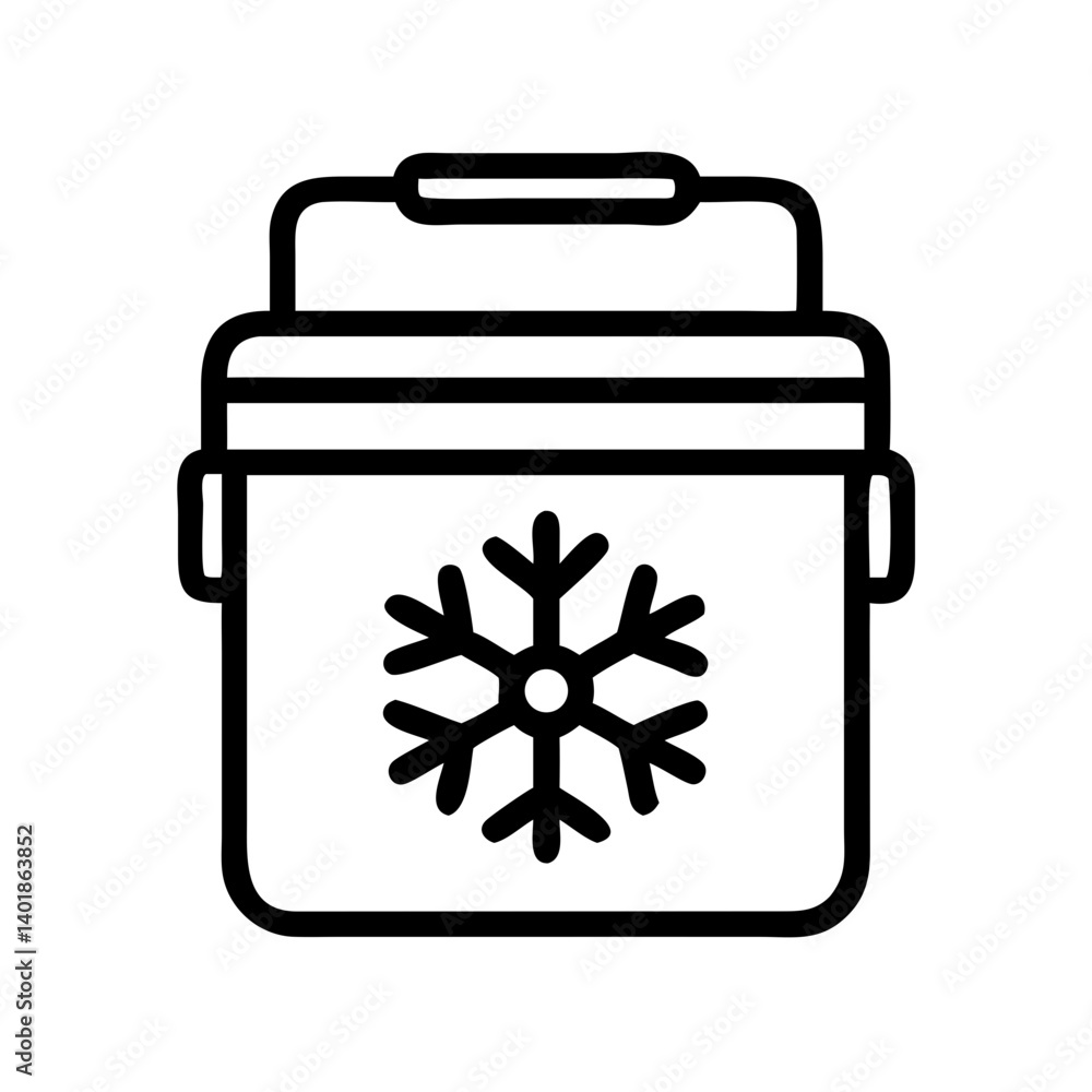 Portable Cooler with Snowflake Symbol Icon Design Portable Cooler with Snowflake Symbol Icon Design