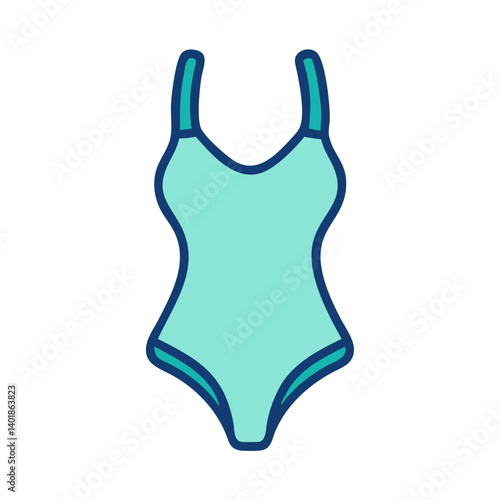 One Piece Swimsuit with Straps Icon Design