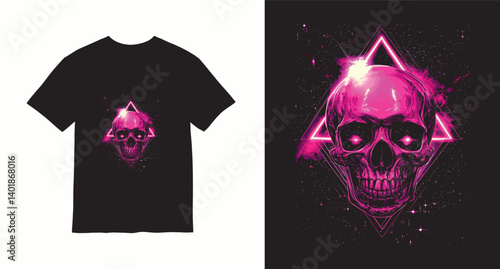Graffiti skull graphic vector t-shirt design	
