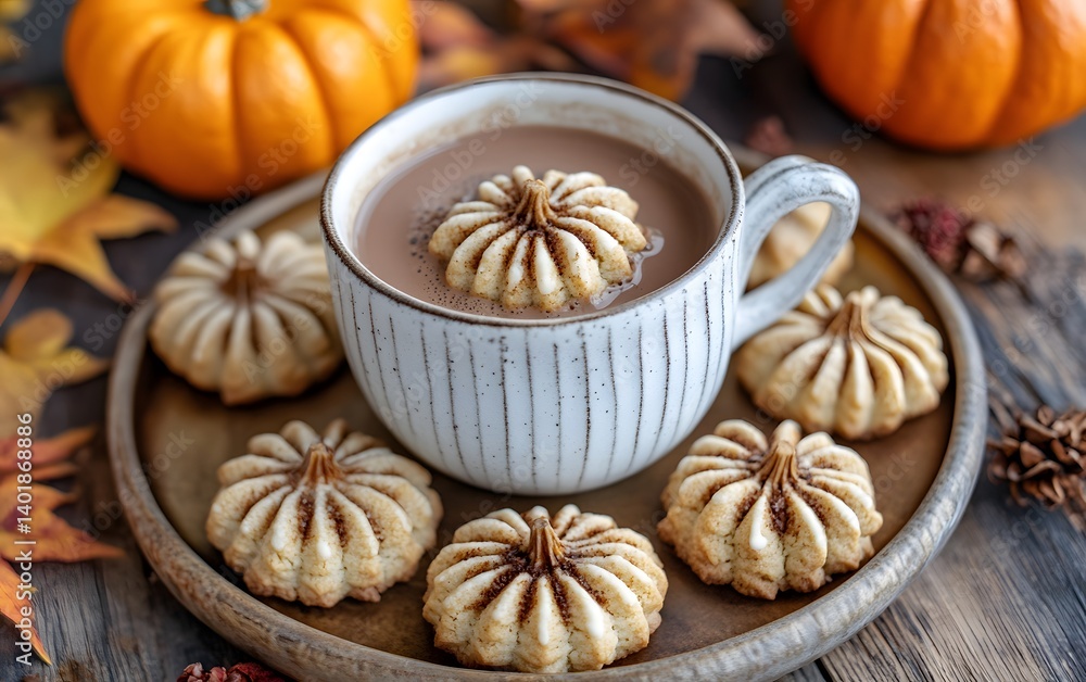 Autumn Pumpkin Spice Hot Chocolate with Cookies Autumn Pumpkin Spice Hot Chocolate with Cookies