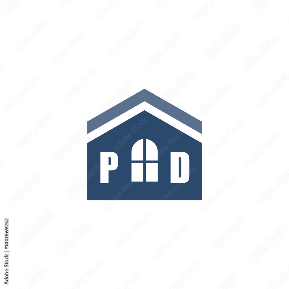 Modern Home Improvement Logo Design with Roof Icon