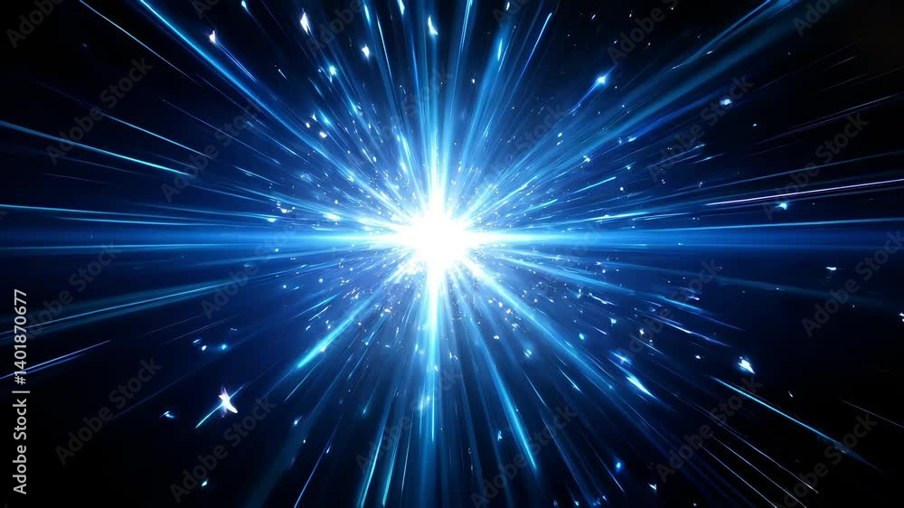 blue supernova burst light rays with glowing particles in deep space blue supernova burst light rays with glowing particles in deep space