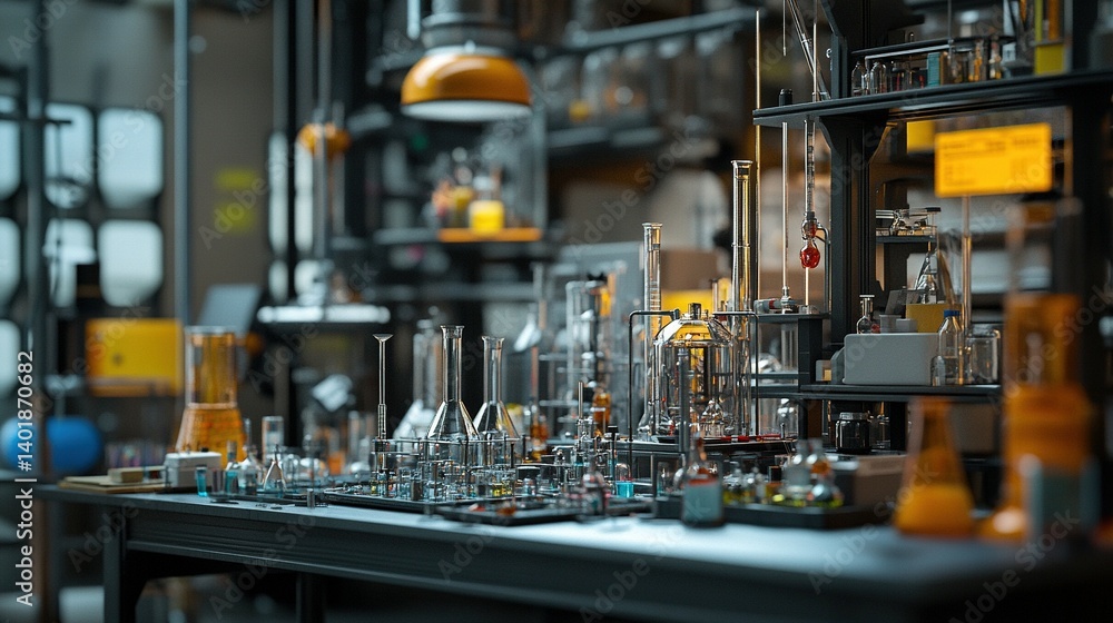 A meticulously detailed 3d rendering of a busy laboratory environment. A meticulously detailed 3d rendering of a busy laboratory environment.