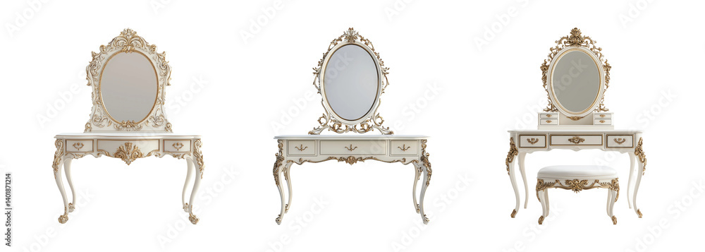 Elegant Vintage Dressing Tables with Mirrors in Classic Style Design