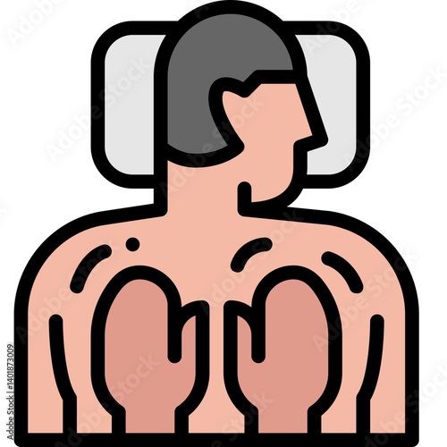 massage filled outline icon