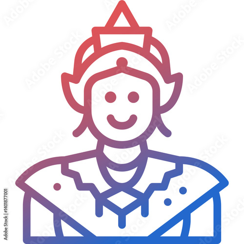 dancer gradient line icon