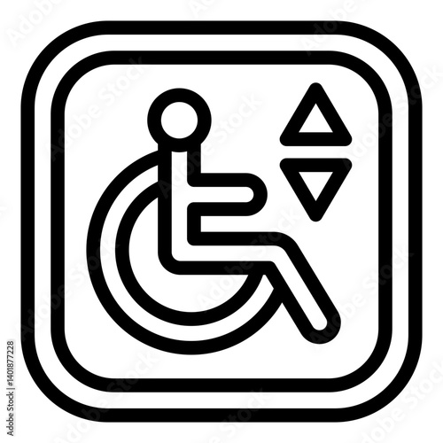 Elevator outline icon designed for wheelchair accessibility