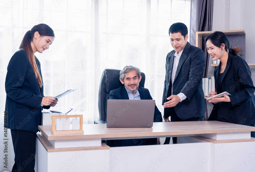 successful senior boss during business meeting,employees having conference in boardroom,conversation,consulting,discussing successful senior boss during business meeting,employees having conference in boardroom,conversation,consulting,discussing