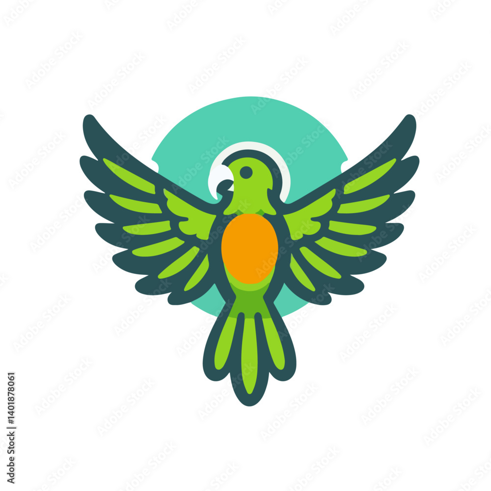 Obraz premium flat vector logo of a parrot