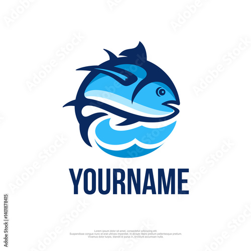 Tuna fish logo with circle shape