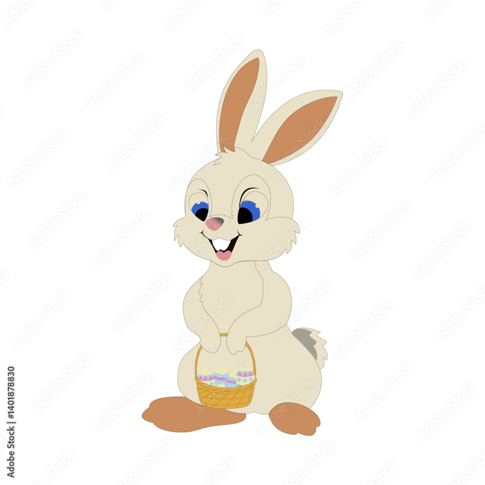 Easter bunny flat design. Isolated vector illustration on white background
Easter bunny flat design. Isolated vector illustration on white background