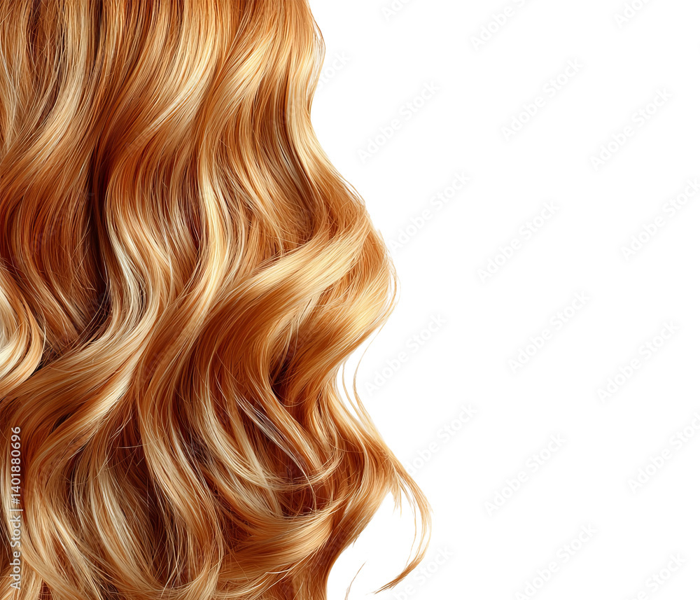 Naklejka premium Beautiful Flowing Golden Blonde Hair with Soft Waves and Shine